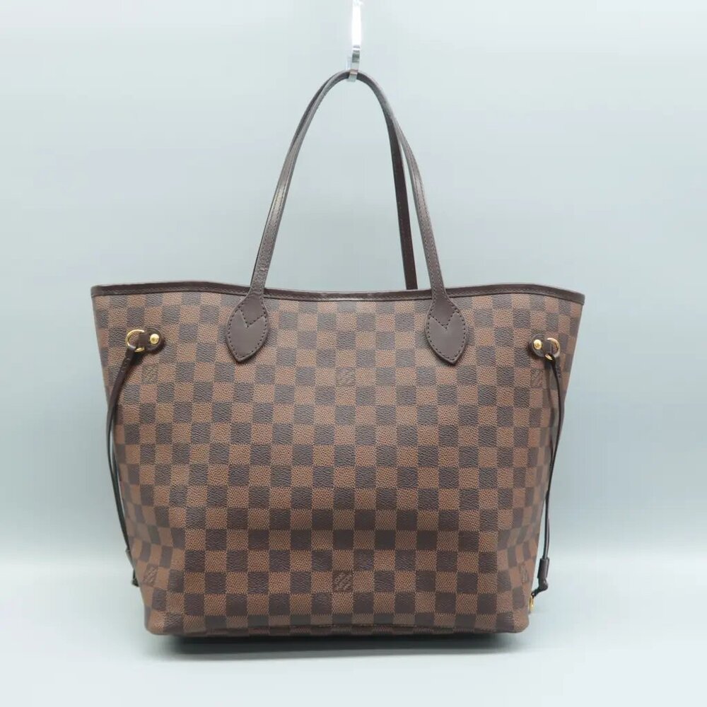 100% Auth Louis Vuitton Neverfull MM Brown W/P Damier Ebene Canvas Shoulder Bag - Picture 2 of 12